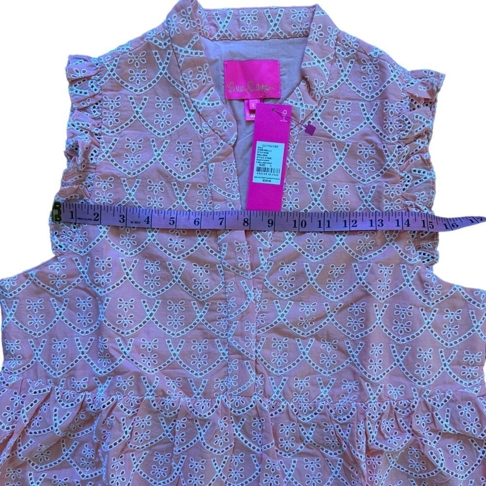 LILLY PULITZER Large Briela Peach Hyacinth Floral Arch Eyelet Dress - Picture 14 of 16